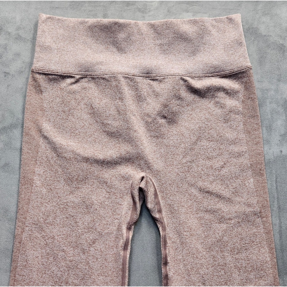 PINK ACTIVE Women Brown Heathered Seamless High Waisted Leggings Size M 409108